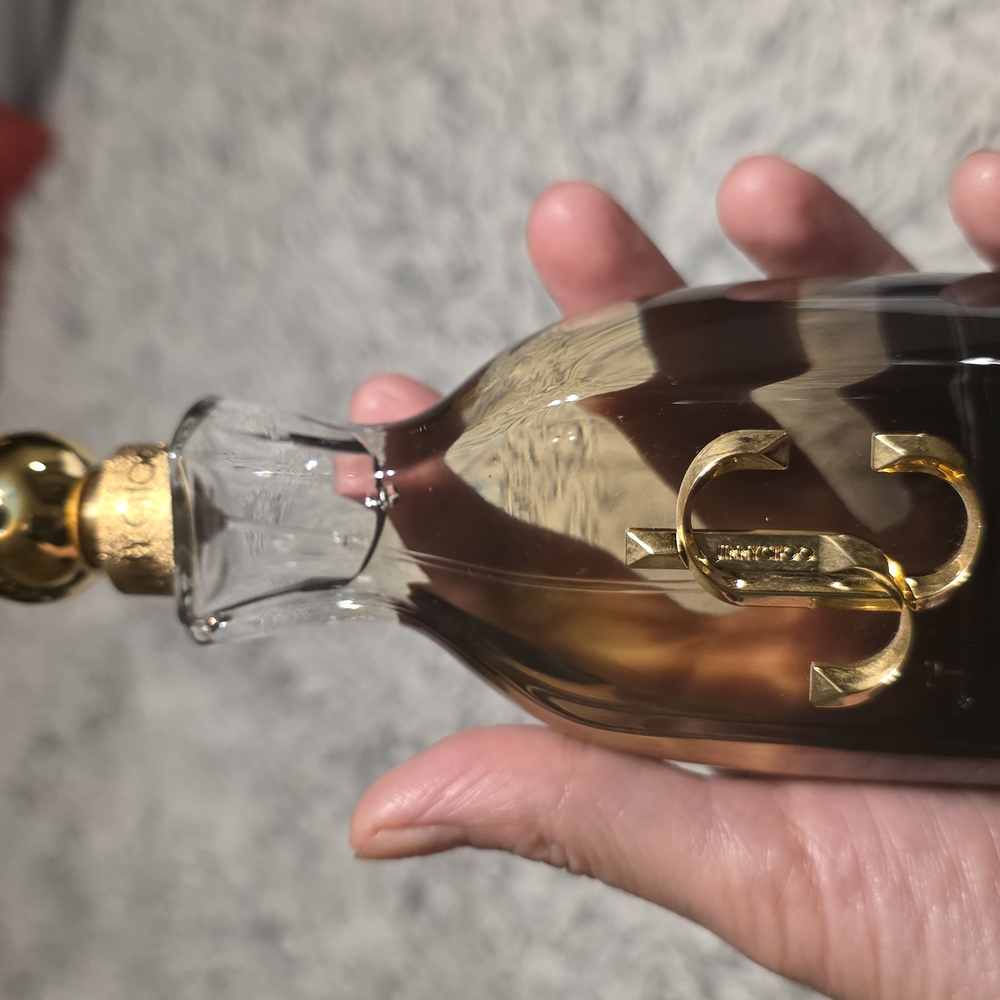 Jimmy Choo Gold and Brown Perfume Bottle